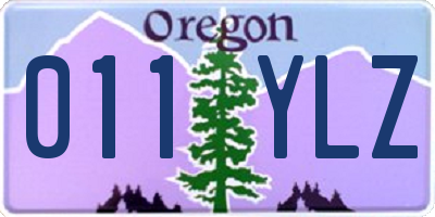 OR license plate 011YLZ
