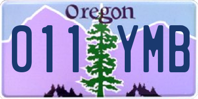 OR license plate 011YMB