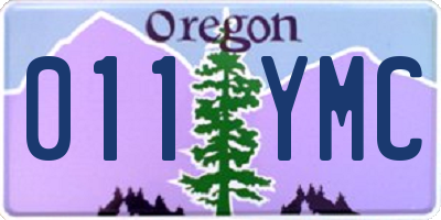 OR license plate 011YMC