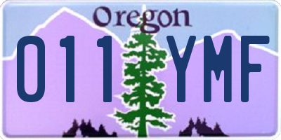 OR license plate 011YMF