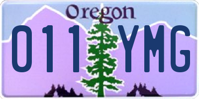 OR license plate 011YMG