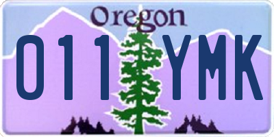 OR license plate 011YMK