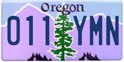 OR license plate 011YMN