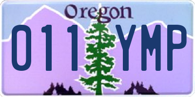 OR license plate 011YMP