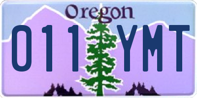 OR license plate 011YMT