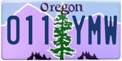 OR license plate 011YMW