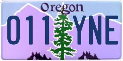 OR license plate 011YNE
