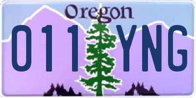 OR license plate 011YNG