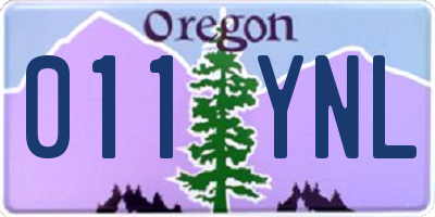OR license plate 011YNL