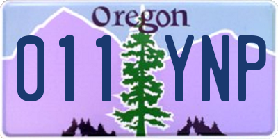 OR license plate 011YNP