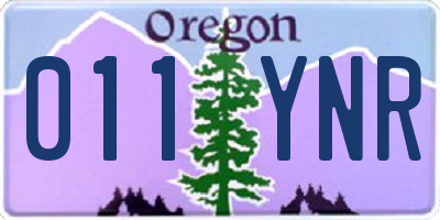OR license plate 011YNR