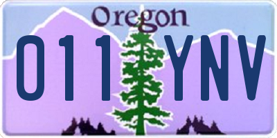 OR license plate 011YNV