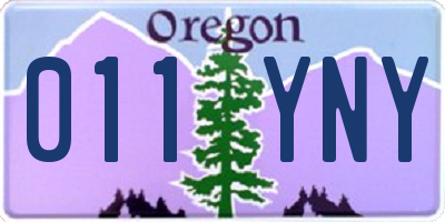 OR license plate 011YNY