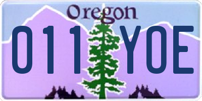 OR license plate 011YOE