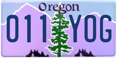OR license plate 011YOG
