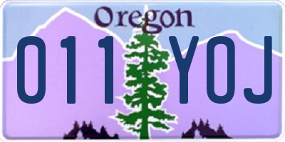 OR license plate 011YOJ