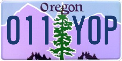 OR license plate 011YOP