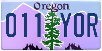 OR license plate 011YOR