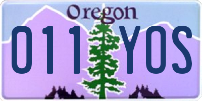 OR license plate 011YOS