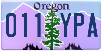 OR license plate 011YPA