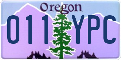 OR license plate 011YPC