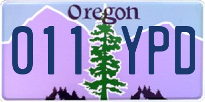 OR license plate 011YPD
