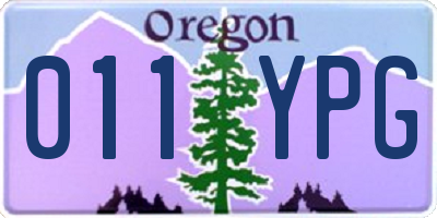OR license plate 011YPG