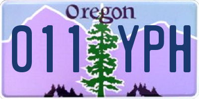 OR license plate 011YPH