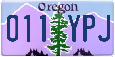OR license plate 011YPJ