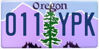 OR license plate 011YPK