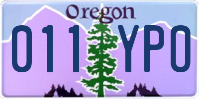 OR license plate 011YPO