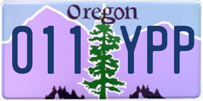 OR license plate 011YPP