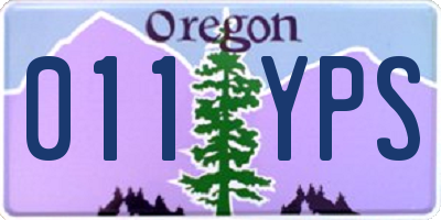 OR license plate 011YPS