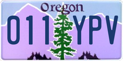 OR license plate 011YPV
