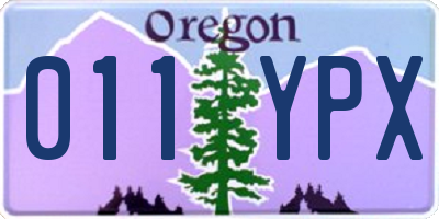 OR license plate 011YPX