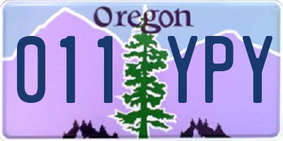 OR license plate 011YPY