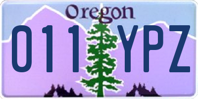 OR license plate 011YPZ
