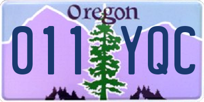 OR license plate 011YQC