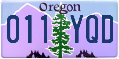 OR license plate 011YQD