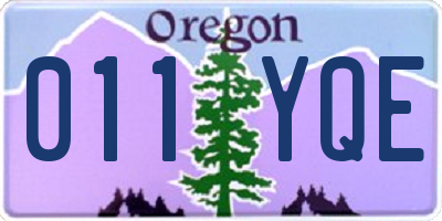 OR license plate 011YQE