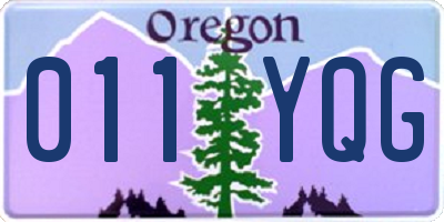 OR license plate 011YQG