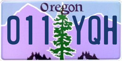 OR license plate 011YQH