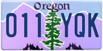 OR license plate 011YQK