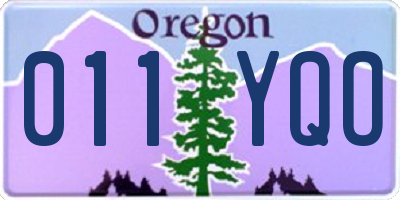 OR license plate 011YQO
