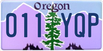 OR license plate 011YQP