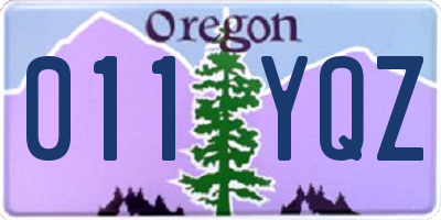 OR license plate 011YQZ