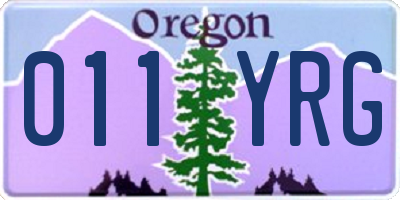 OR license plate 011YRG