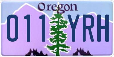 OR license plate 011YRH