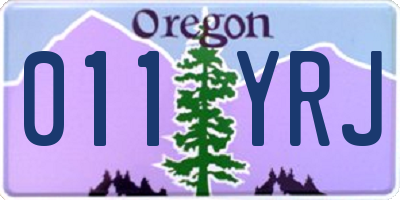 OR license plate 011YRJ
