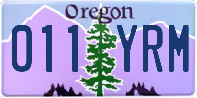 OR license plate 011YRM